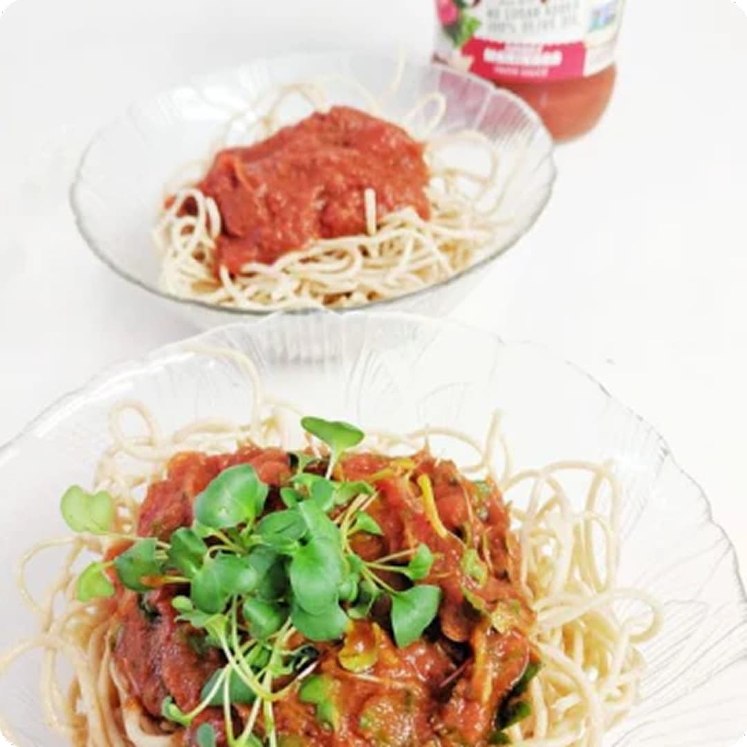 Spaghetti with Microgreens